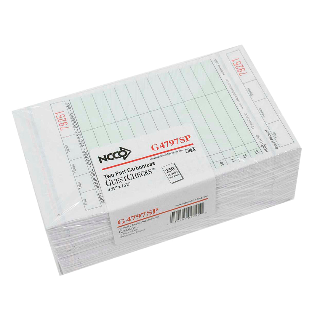 National Checking 4.25 Inch X 7.25 Inch 2 Part Green Tint Carbonless Loose-2000 Each-1/Case
