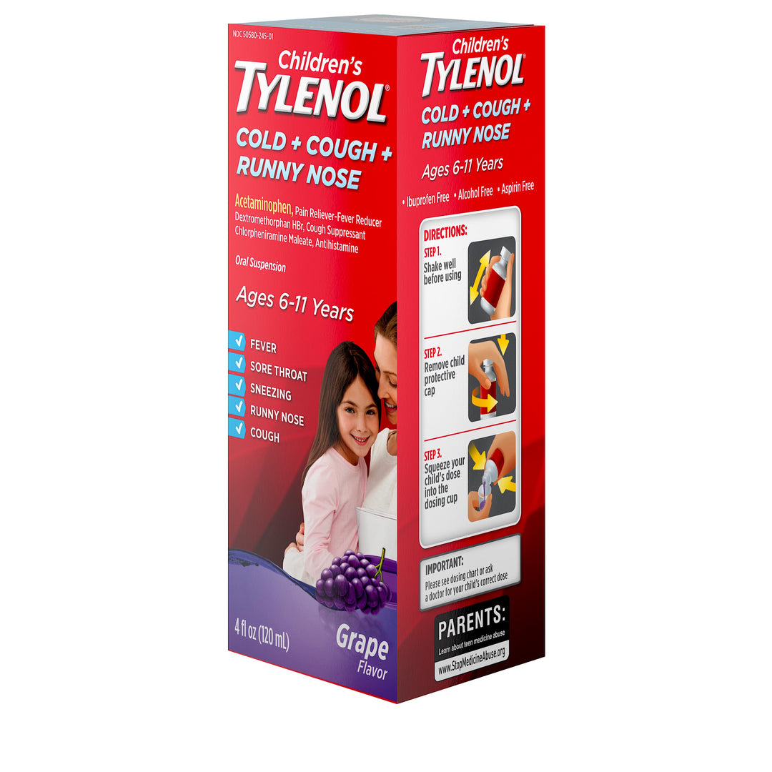 Tylenol Children's Cold Cough & Runny Nose Grape 36/4 Fl Oz.