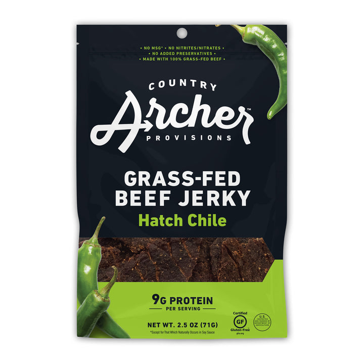 Country Archer Jerky Co Hatch Chile Beef Jerky-2.5 oz.-12/Case