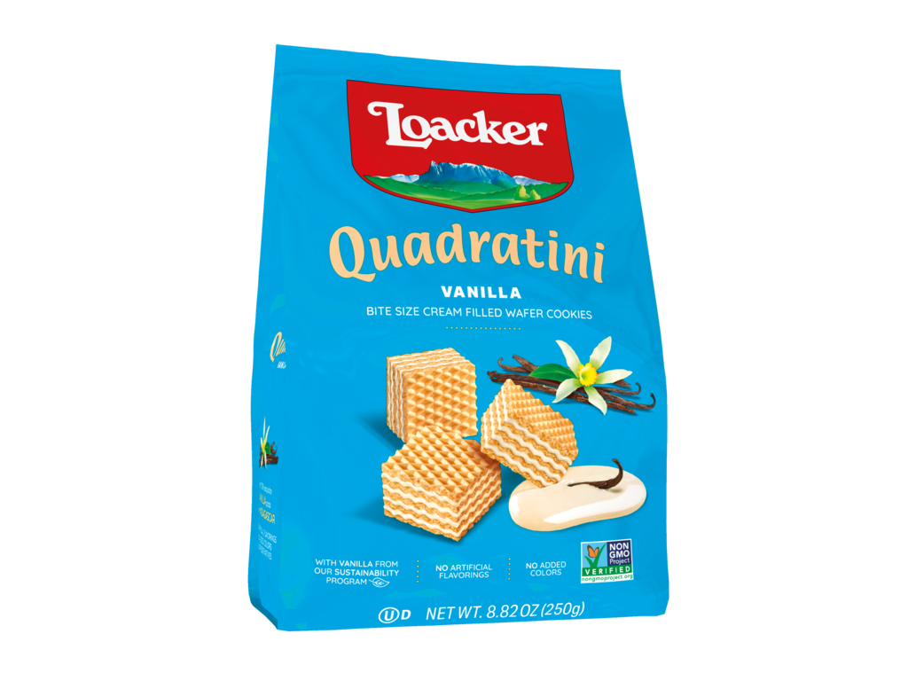 Loacker Quadratini Vanilla 250 Grams-8.82 oz.-6/Case