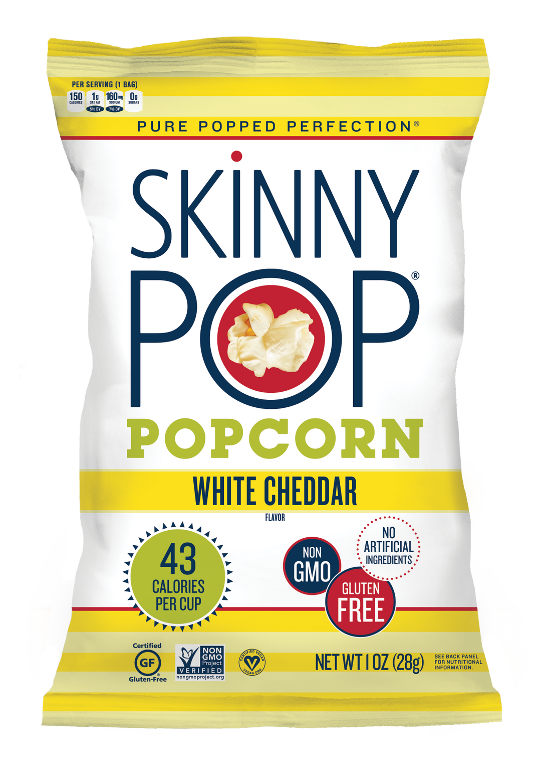 Skinnypop Popcorn Gluten Free White Cheddar-1 oz.-12/Case