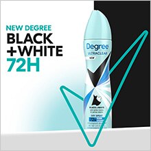 Degree Motion Sense Shower Ultra Clear Black + White Pure Clean Spray 48 Hour Aerosol Anti-Perspirant-3.8 fl oz.s-3/Box-4/Case