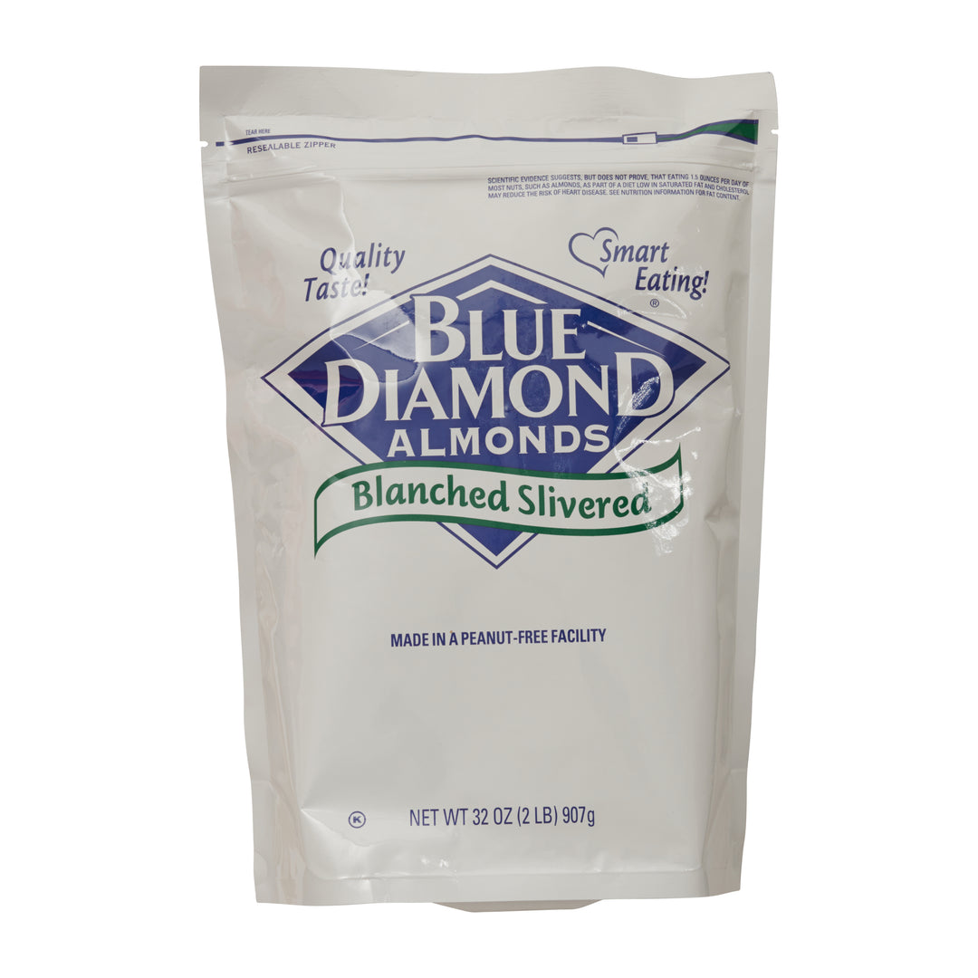 Blue Diamond Almonds Blanched Silvered Almonds-2 lb.-4/Case