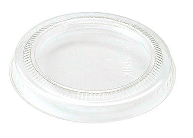 World Centric 2 oz. Ingeo Compostable Clear Souffle Bowl Clear Flat Lid-100 Each-20/Case