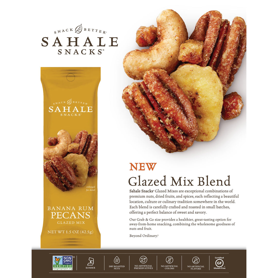 Sahale Pecans Banana Rumami Glazed-1.5 oz.-18/Case