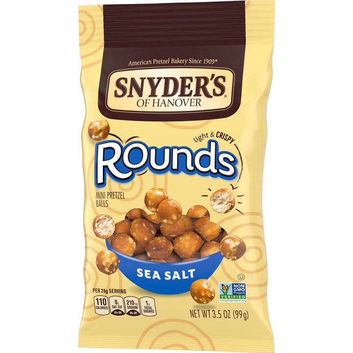 Snyder's Of Hanover Pretzel Sea Salt Rounds-3.5 oz.-8/Case