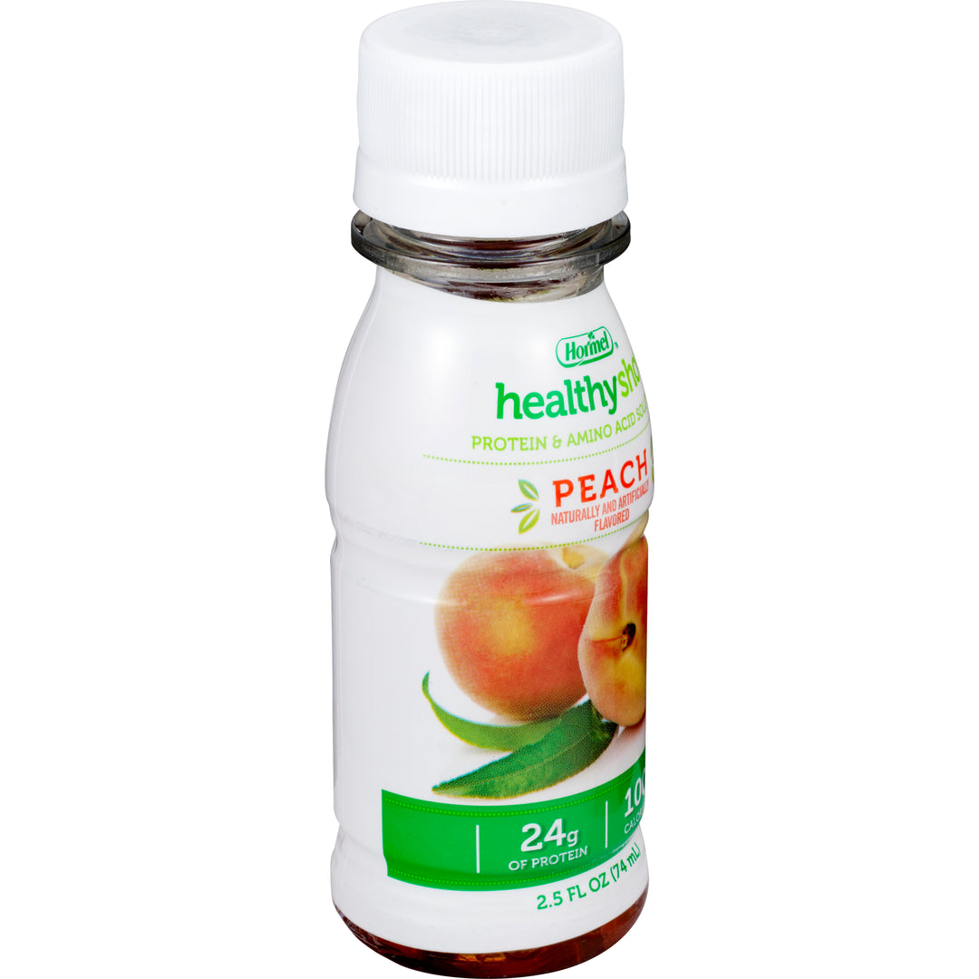 Hormel Healthlabs Healthy Shot Double Protein No Sugar Added Peach Protein And Amino Acid Solution-24 Count-1/Case