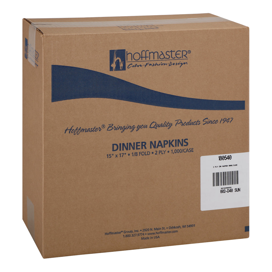 Hoffmaster 15 Inch X 17 Inch 2 Ply 1/8 Fold Paper Sun Dinner Napkin 8/125 Ea.