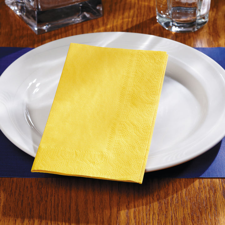 Hoffmaster 15 Inch X 17 Inch 2 Ply 1/8 Fold Paper Sun Dinner Napkin 8/125 Ea.