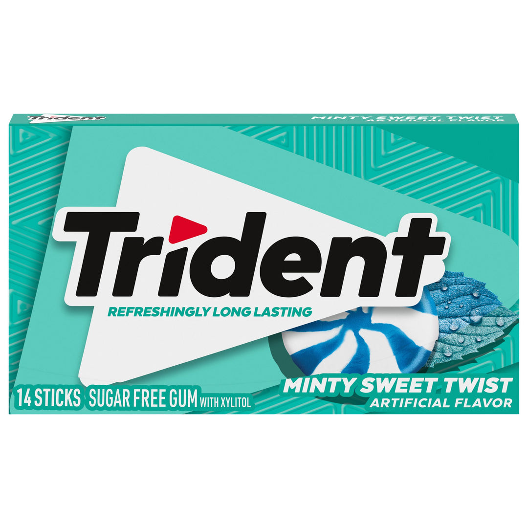 Trident Sugar Free-Sweet Twist-Mint Gum-14 Count-12/Box-12/Case