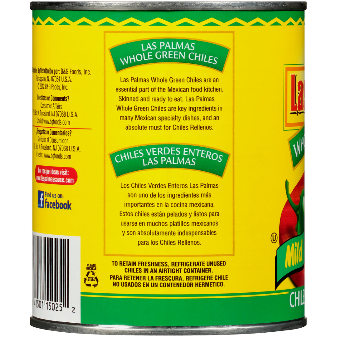 Las Palmas Whole Green Chilis-27 oz.-12/Case