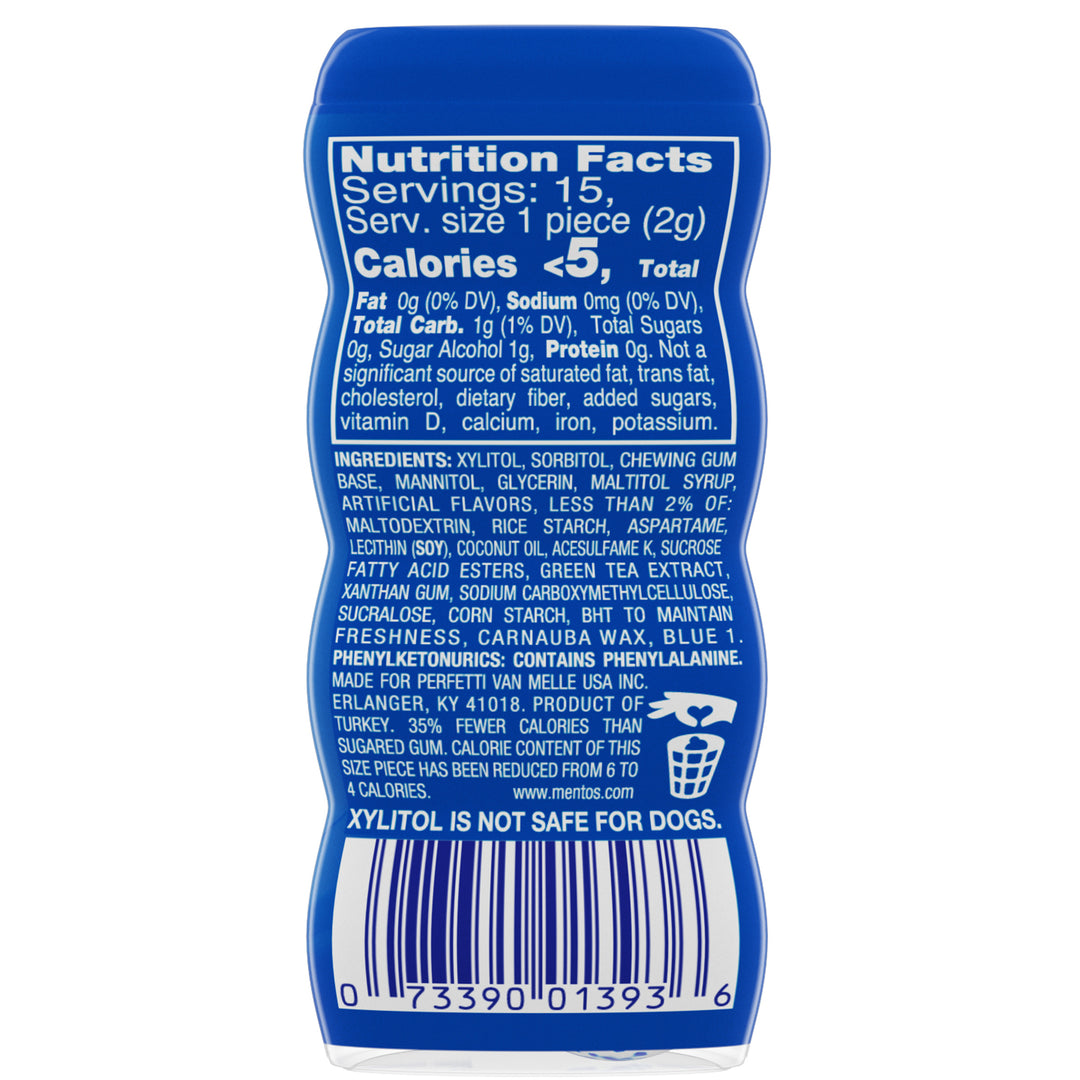 Mentos Pure Fresh Mint Gum-Pocket Bottle-15 Piece-10/Box-12/Case