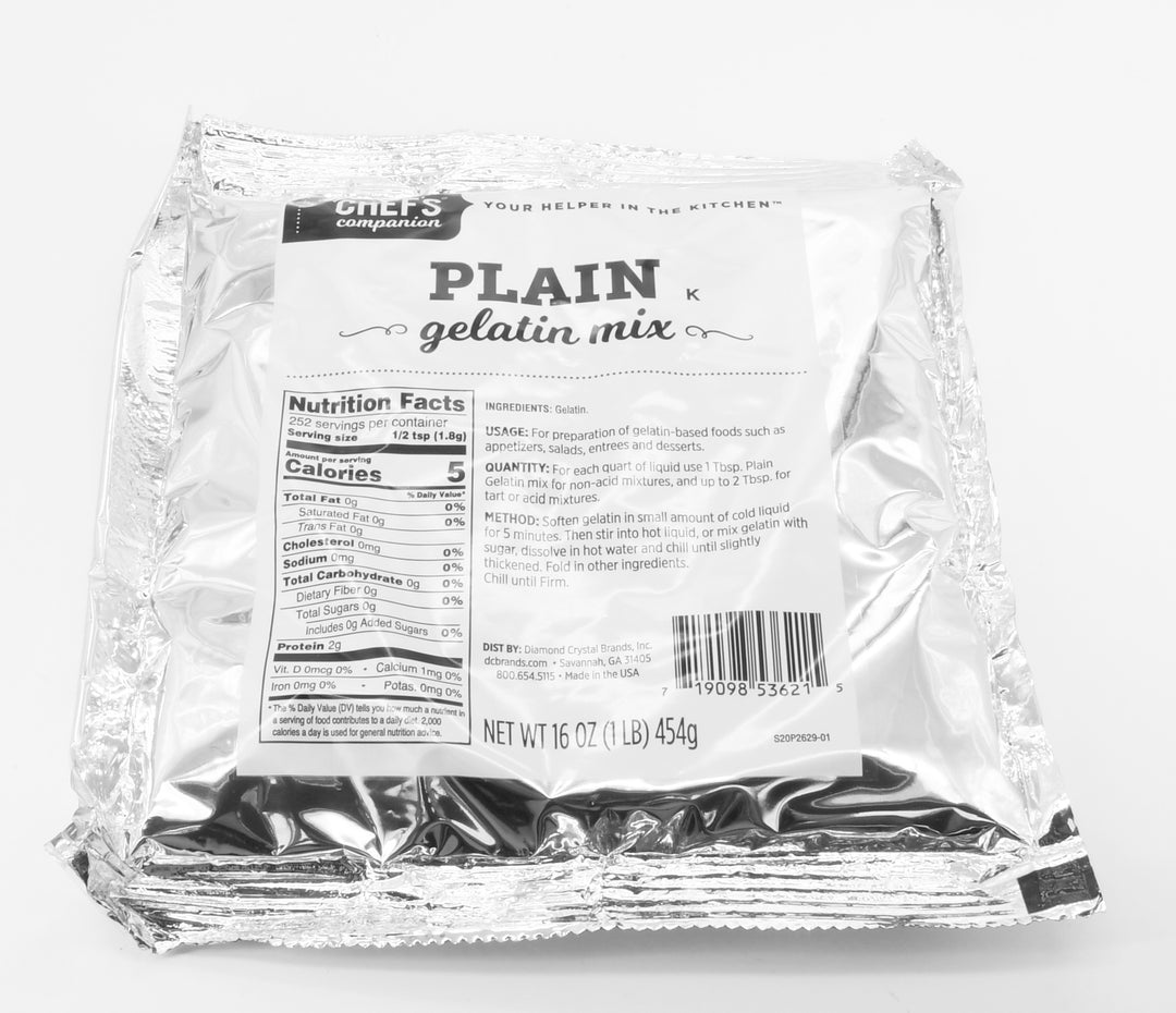 Chefs Companion Unflavored Gelatin Mix-1 lb.-12/Case