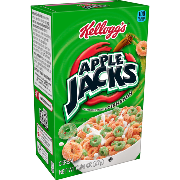 Kellogg Fun Pack 8 Apple Jacks-8 Cocoa Krispies-8 Corn Pops-8 Froot Loops-8 Frosted Flakes Cereal-96 Count-1/Case