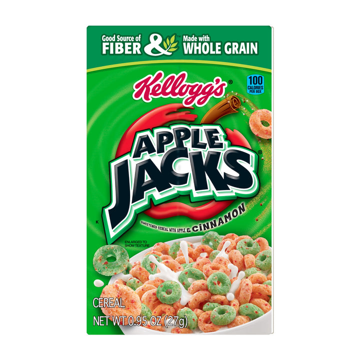 Kellogg Fun Pack 8 Apple Jacks-8 Cocoa Krispies-8 Corn Pops-8 Froot Loops-8 Frosted Flakes Cereal-96 Count-1/Case