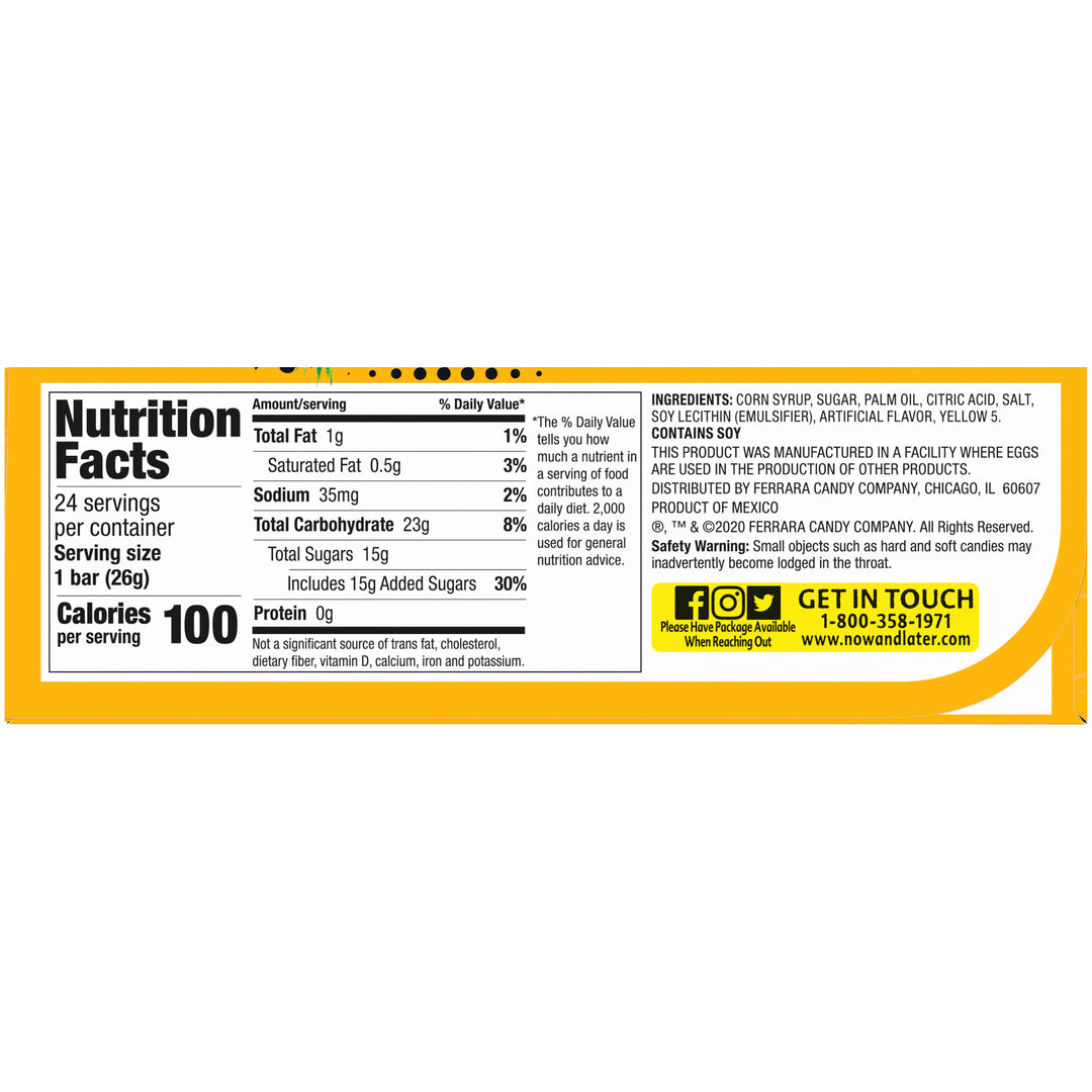 Now & Later Pineapple Chews-0.93 oz.-12/Case