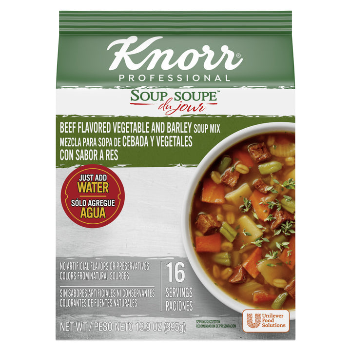 Knorr Soup Du Jour Beef Flavored Vegetable And Barley Mix-13.9 oz.-4/Case