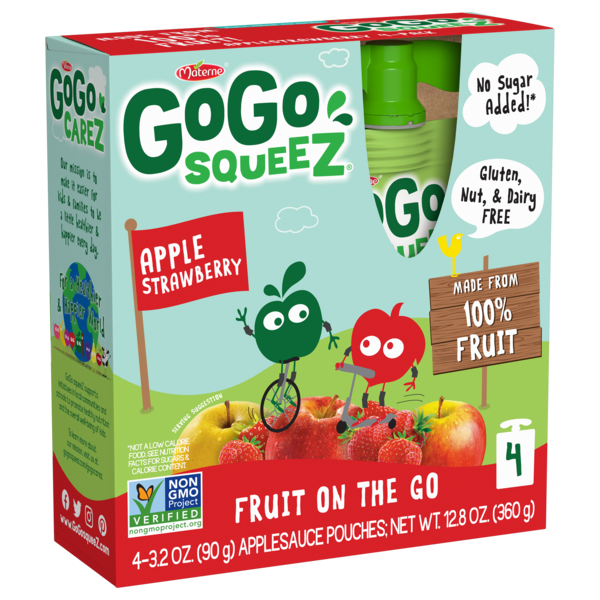 Gogo Squeez Apple Strawberry-12 Each-12/Case