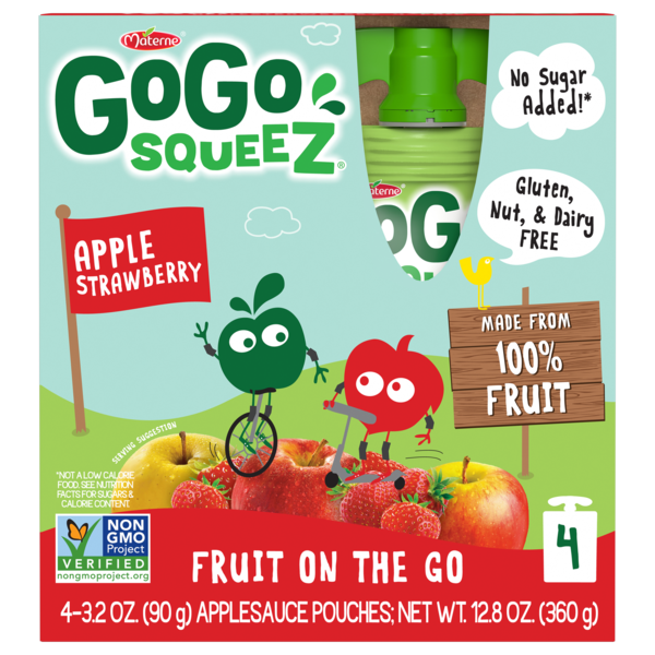 Gogo Squeez Apple Strawberry-12 Each-12/Case