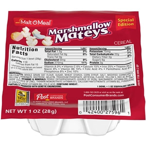 Malt O Meal Marshmallow Mateys Cereal-1 oz.-96/Case