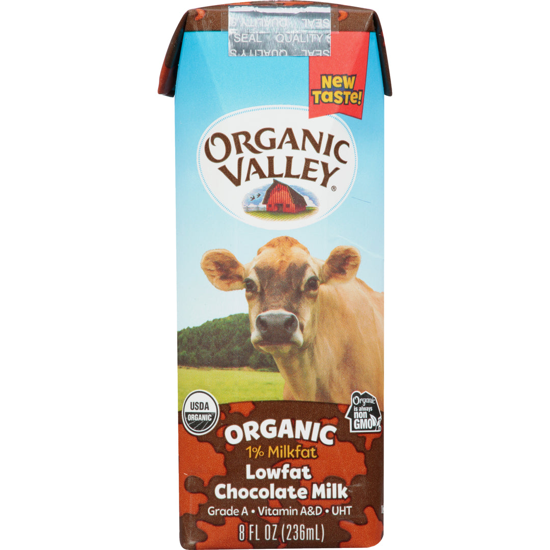 Organic Valley Aseptic Lowfat Chocolate Single Serve Milk-8 fl oz.-24/Case
