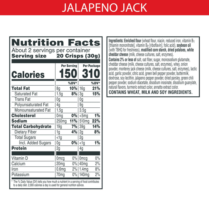 Kellogg's Cheez It Jalapeno Crackers-2.2 oz.-6/Case
