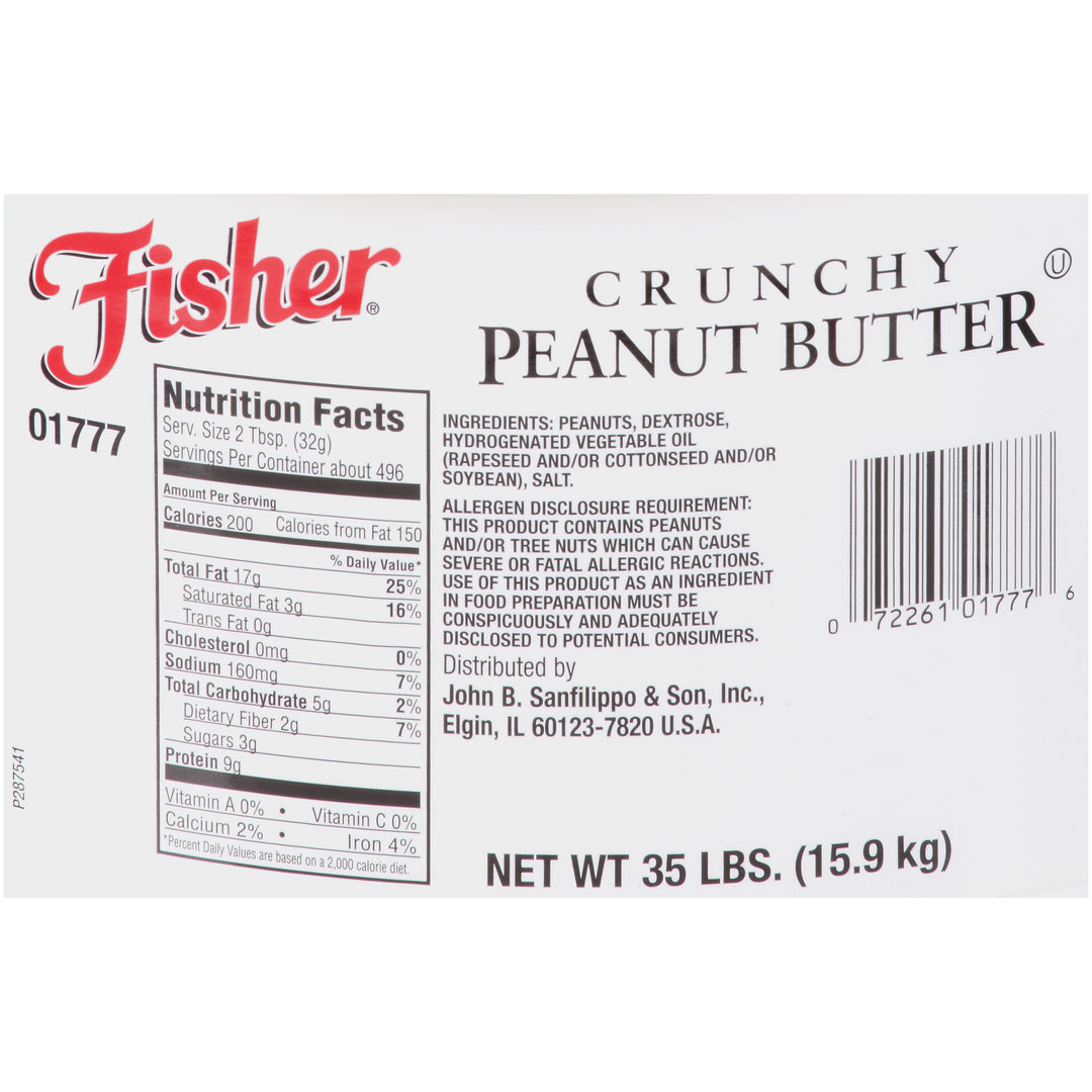 Fisher Peanut Butter Chunky Pail-35 lb.-1/Case