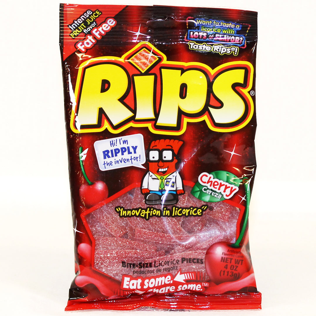 Rips Bite Size Cherry Pieces Peg Bag-4 oz.-12/Case