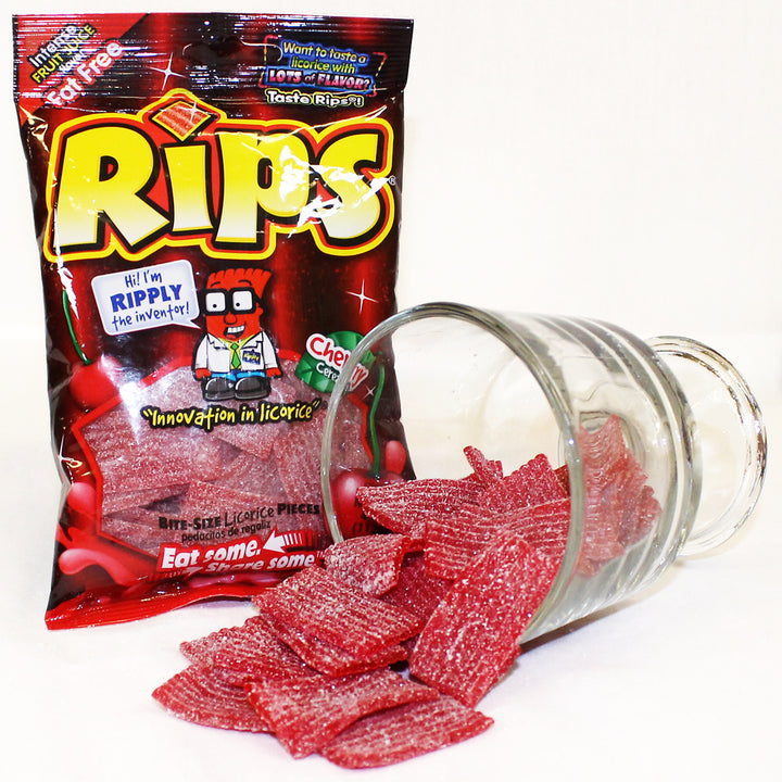 Rips Bite Size Cherry Pieces Peg Bag-4 oz.-12/Case