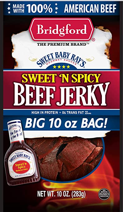Bridgford Sweet Baby Rays Sweet N Spicy Jerky-10 oz.-12/Case