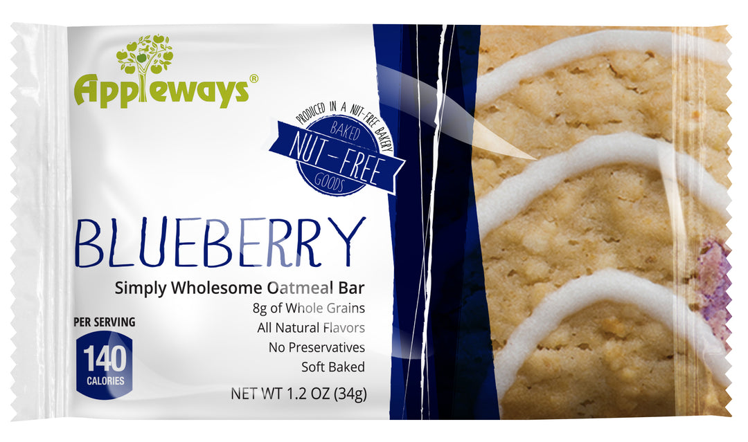 Appleways Whole Grain Blueberry Oatmeal Bar-1.2 oz.-216/Case