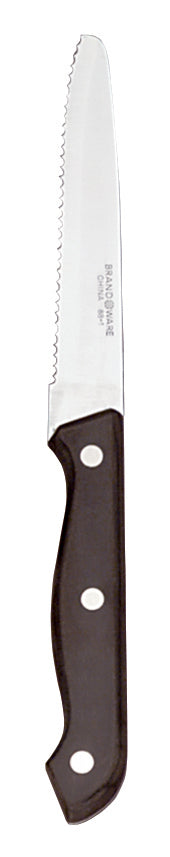 World Tableware Round Tip Steak Knife W/Black Bakelite Handle & High Polished Blade 8 7/8"-12 Each