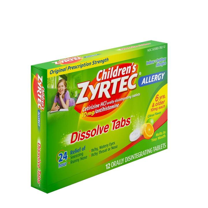 Zyrtec Allergy Dissolve Citrus Tablets-12 Count-6/Box-4/Case