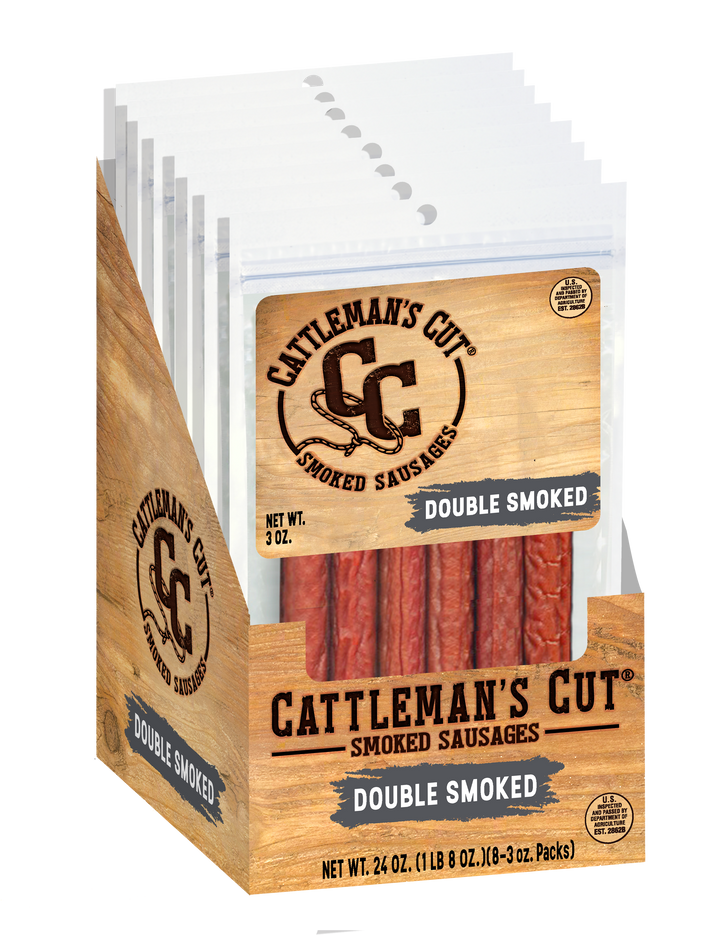 Cattlemen's Double Smoked Sticks-3 oz.-8/Box-8/Case