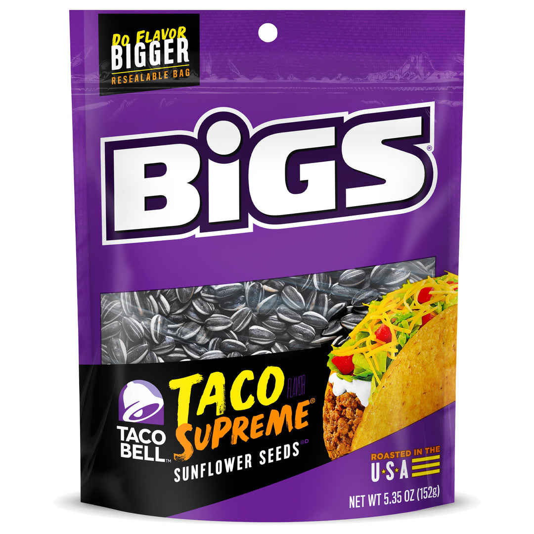 Bigs Taco Bell Taco Supreme Shelled Sunflower Seeds-5.35 oz.-12/Case