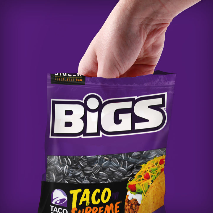 Bigs Taco Bell Taco Supreme Shelled Sunflower Seeds-5.35 oz.-12/Case