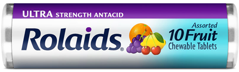 Rolaids Ultra Strength Antacid Assorted Fruit Tablet-10 Count-12/Box-24/Case