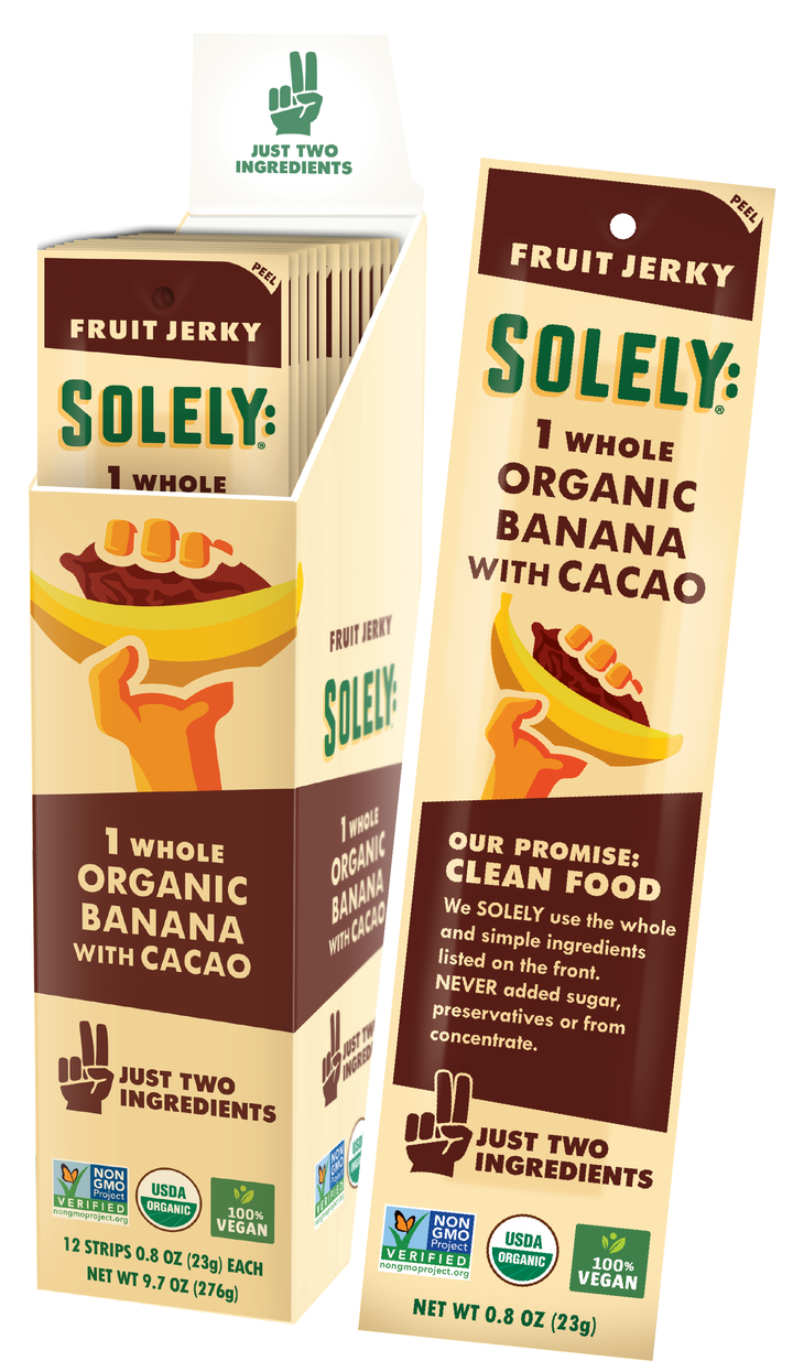 Solely Fruit Jerky Banana Cacao-0.8 oz.-12/Box-6/Case