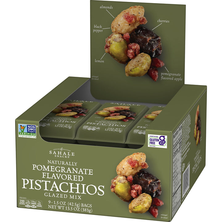 Sahale Pomegranate Pistachios Glazed Mix-1.5 oz.-9/Box-12/Case