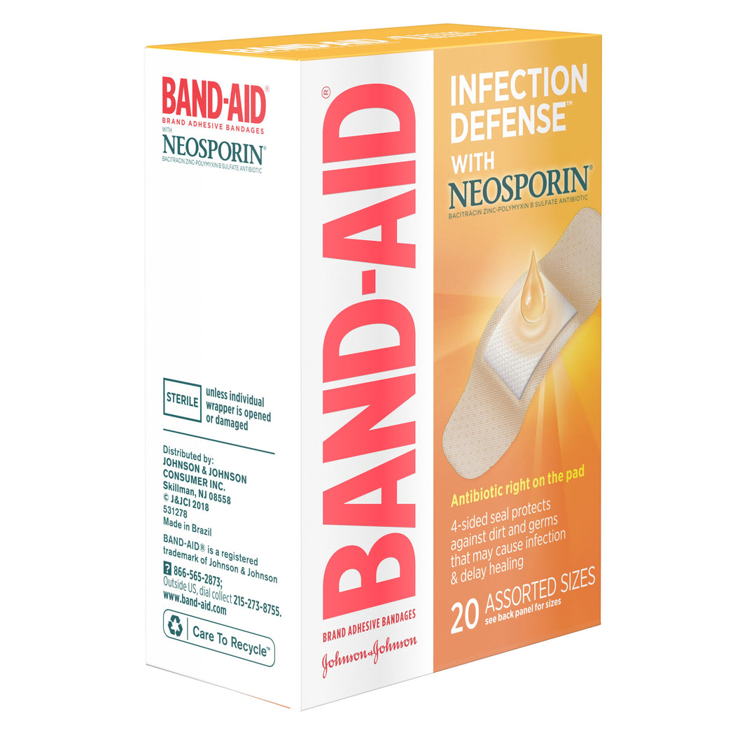 Band Aid Infection Defense With Neosporin Assorted Bandages Box-20 Count-6/Box-4/Case