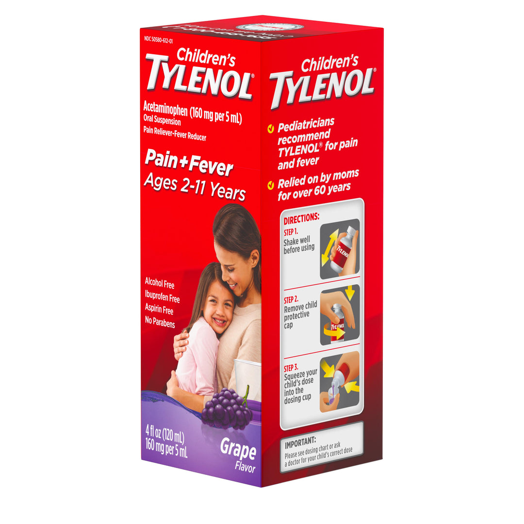 Tylenol Children's Suspension Grape-4 fl oz.s-3/Box-12/Case