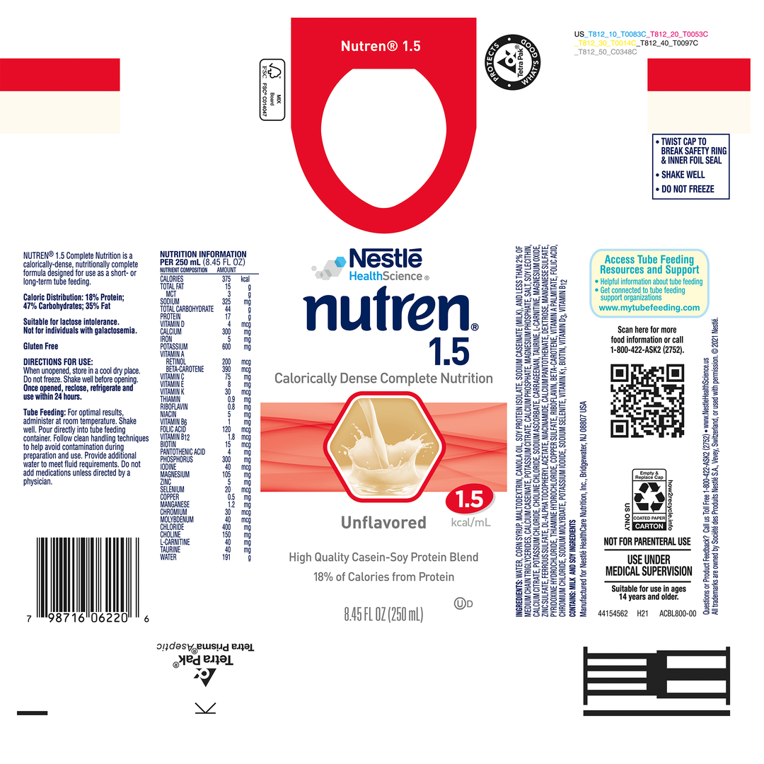 Nutren 1.5 Cal Unflavored Liquid Formula-8.45 fl oz.-24/Case