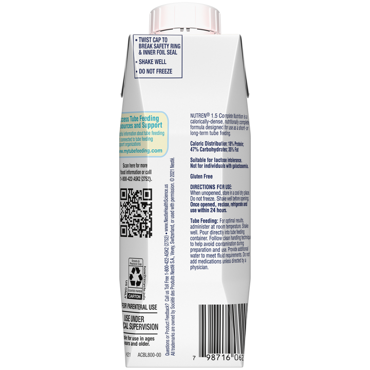 Nutren 1.5 Cal Unflavored Liquid Formula-8.45 fl oz.-24/Case