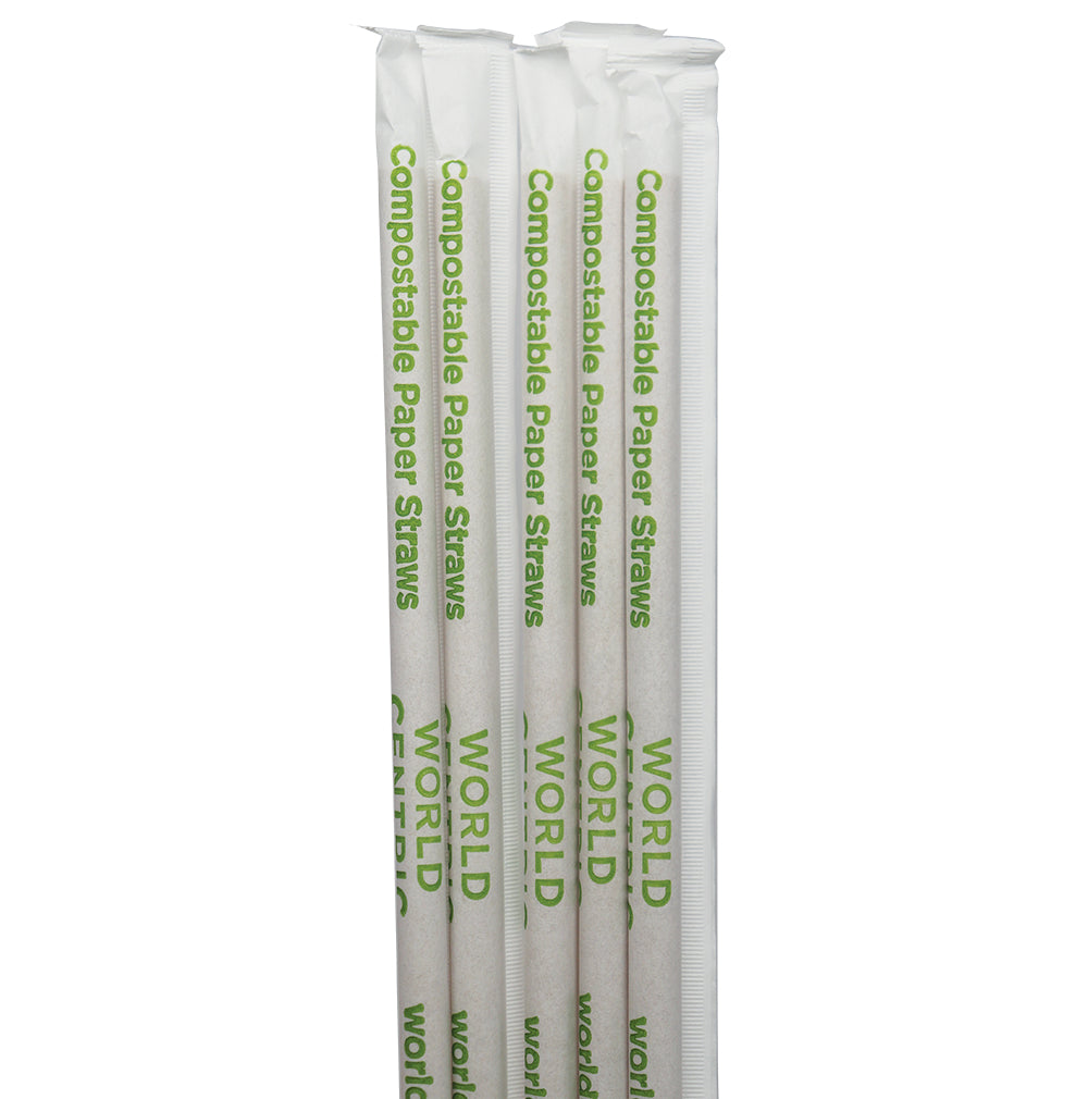 World Centric Straws Paper Wrapped Compostable-60 Each-100/Case