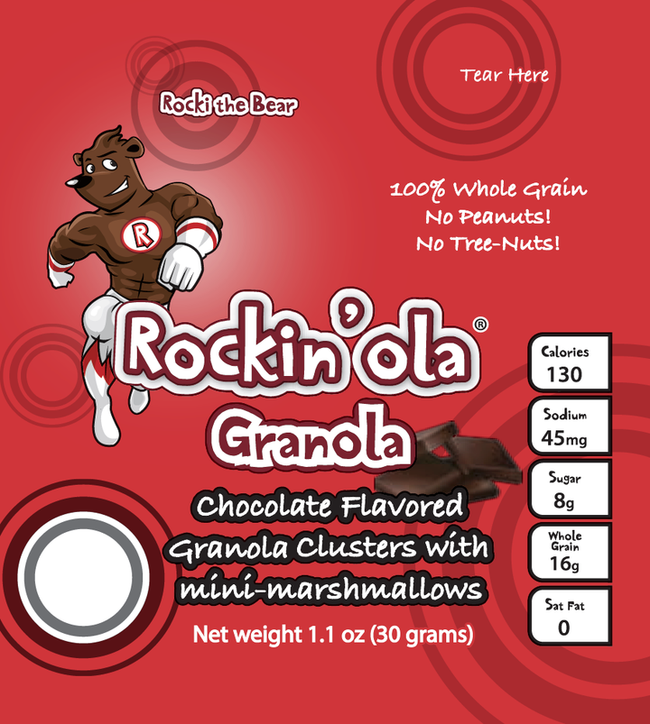 Rockin'ola Chocolate Granola With Mini Marshmallow-30 Gram-250/Case