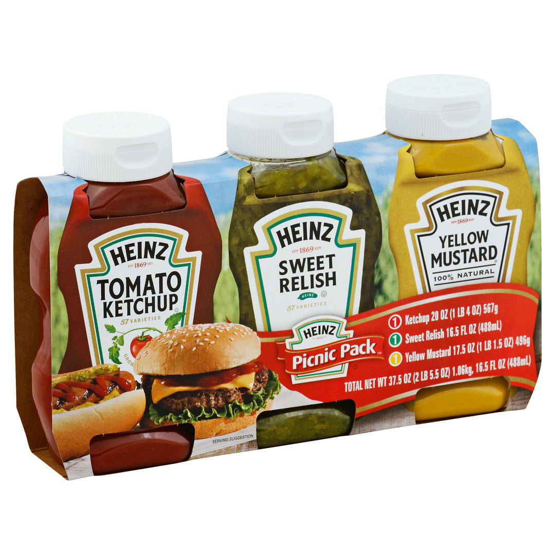 Heinz Assorted Relish-Mustard And Ketchup Picnic Pack-3.375 lb.-4/Case