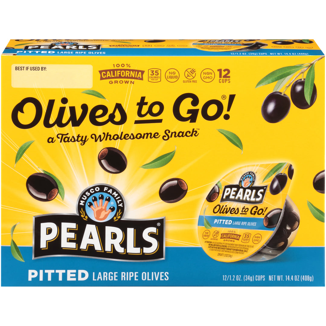 Pearls Black Ripe Olives To Go-1.2 oz.-12/Box-8/Case
