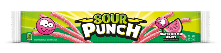 Sour Punch Watermelon Straws-2 oz.-24/Box-12/Case