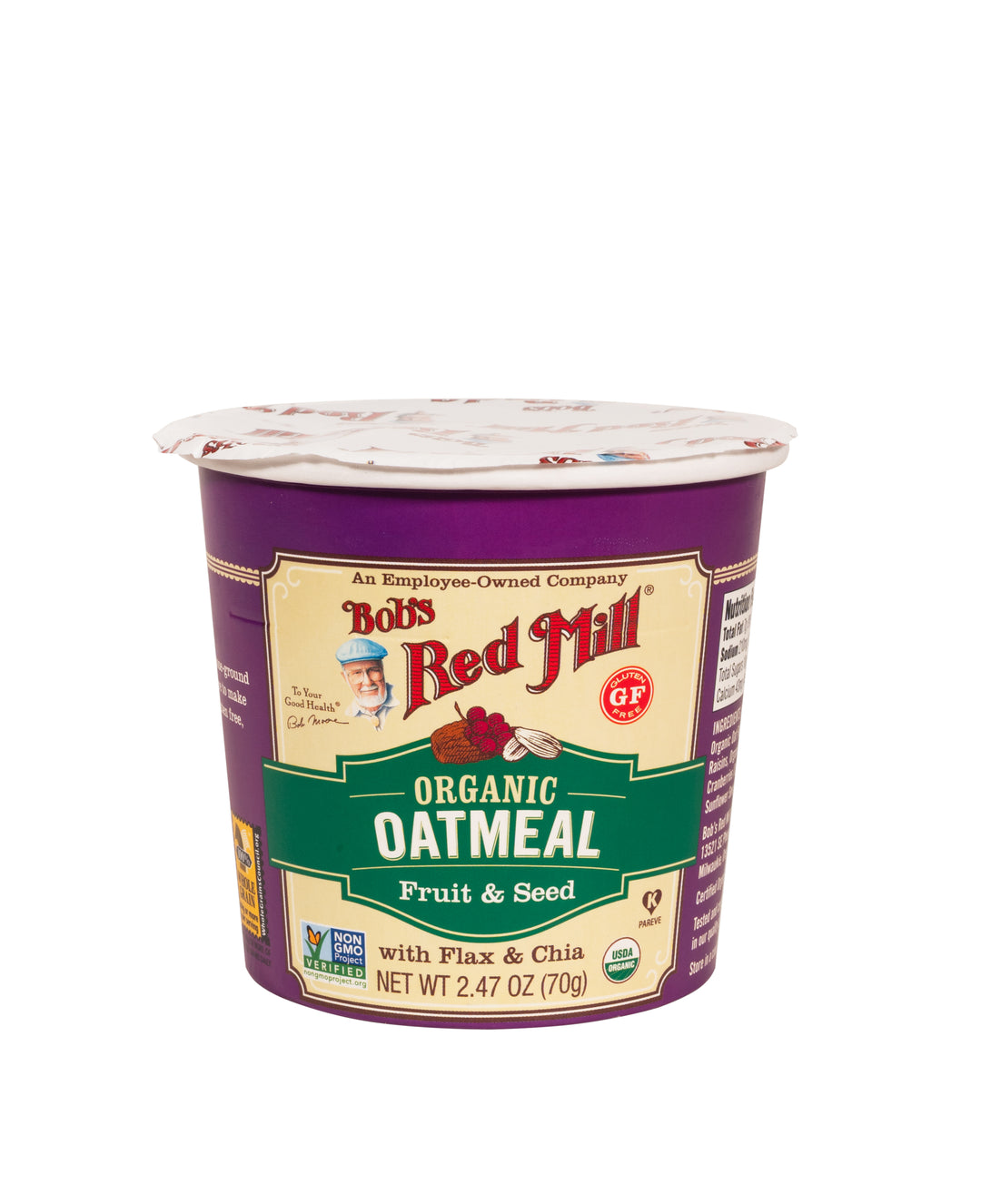 Bob's Red Mill Natural Foods Inc Organic Fruit & Seed Oatmeal Cup-2.47 oz.-12/Case