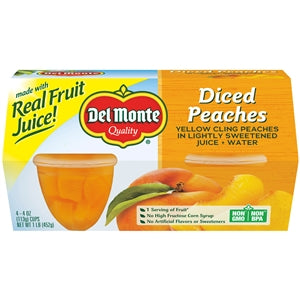 Del Monte In 100% Juice Diced Peach-16 oz.-6/Case